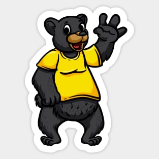 Cute Anthropomorphic Human-like Cartoon Character Black Bear in Clothes Sticker